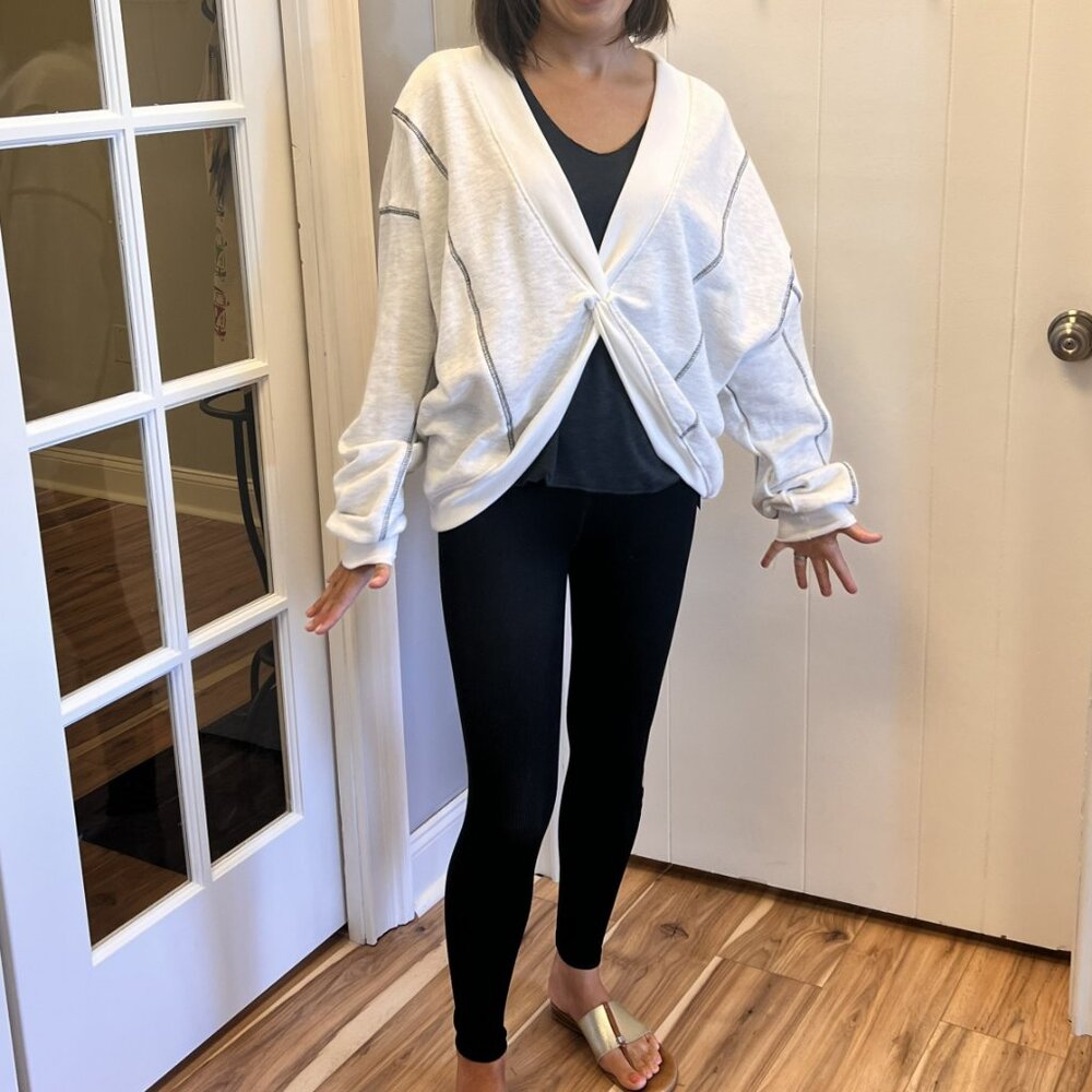 NWT | Bucketlist Reversible Twist-Front Sweatshirt - Picture 3 of 7